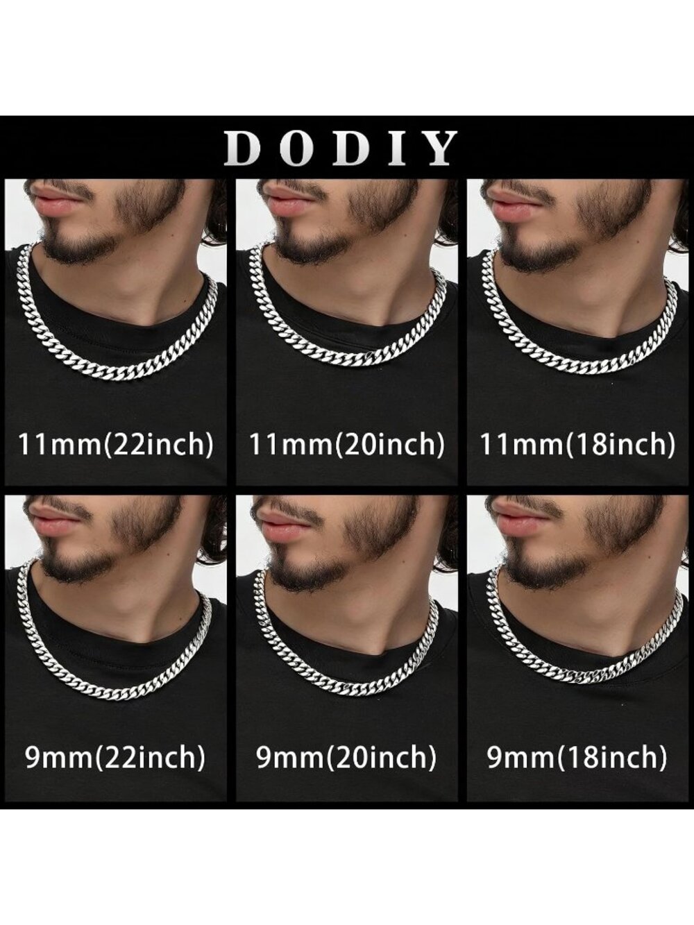 Unisex 9MM Silver Chain Cuban Link 11mm Stainless Steel Gold Silver Plated - Picture 2 of 6